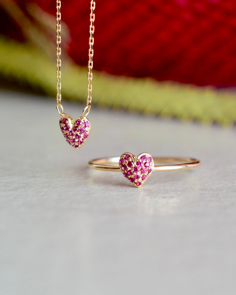 赤いハート リング