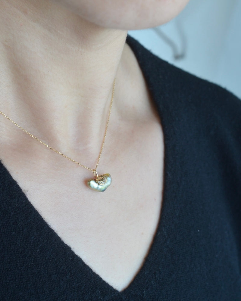 オアシス チャーム　南洋真珠　金の小舟