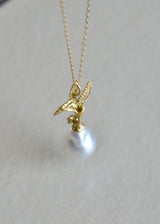 ハチドリと宝物　チャーム　ポピー南洋真珠