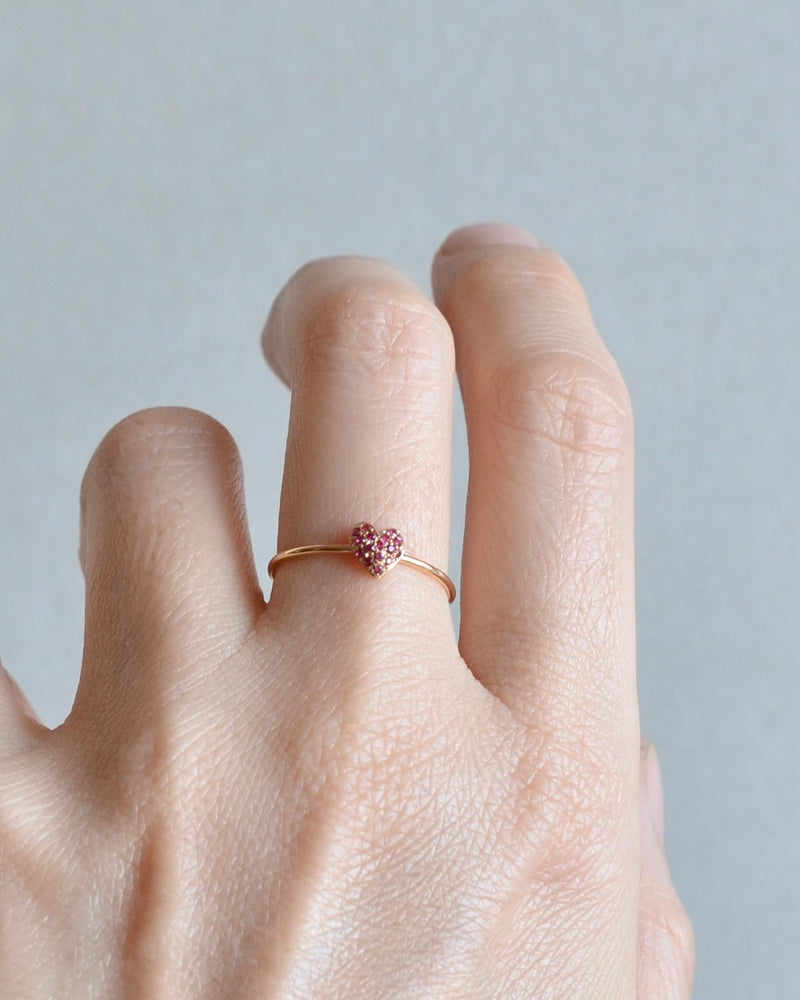 赤いハート リング